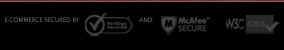 VeriSign Secured, McAfee Secure, W3C CSS compliant